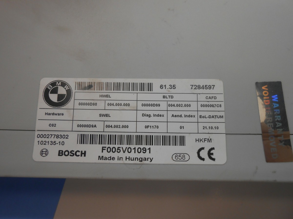 BMW BOSCH TAIL GATE LIFT CONTROL MODULE 61357284597 / 7284597  