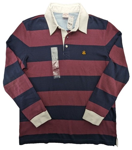 Brooks Brothers RF Polo Shirt Youth M 18 Navy Blue Red Logo Cotton 