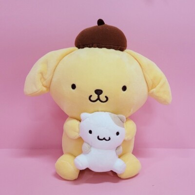 Cute Sanrio Character Pompompurin with friend Soft Doll Plush Stuffed Toy 
