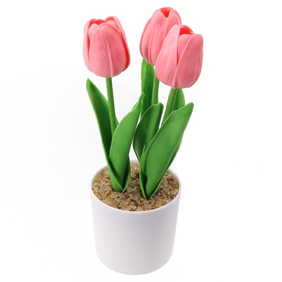 Lifelike Tulip Fake Plants for Home Wedding Party Decor Elegant and