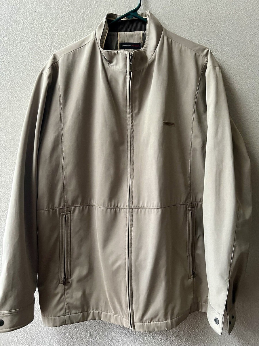 CAMBRIDGE MEMBERS VINTAGE MENS BEIGE FULL ZIP JACKET XL* | eBay