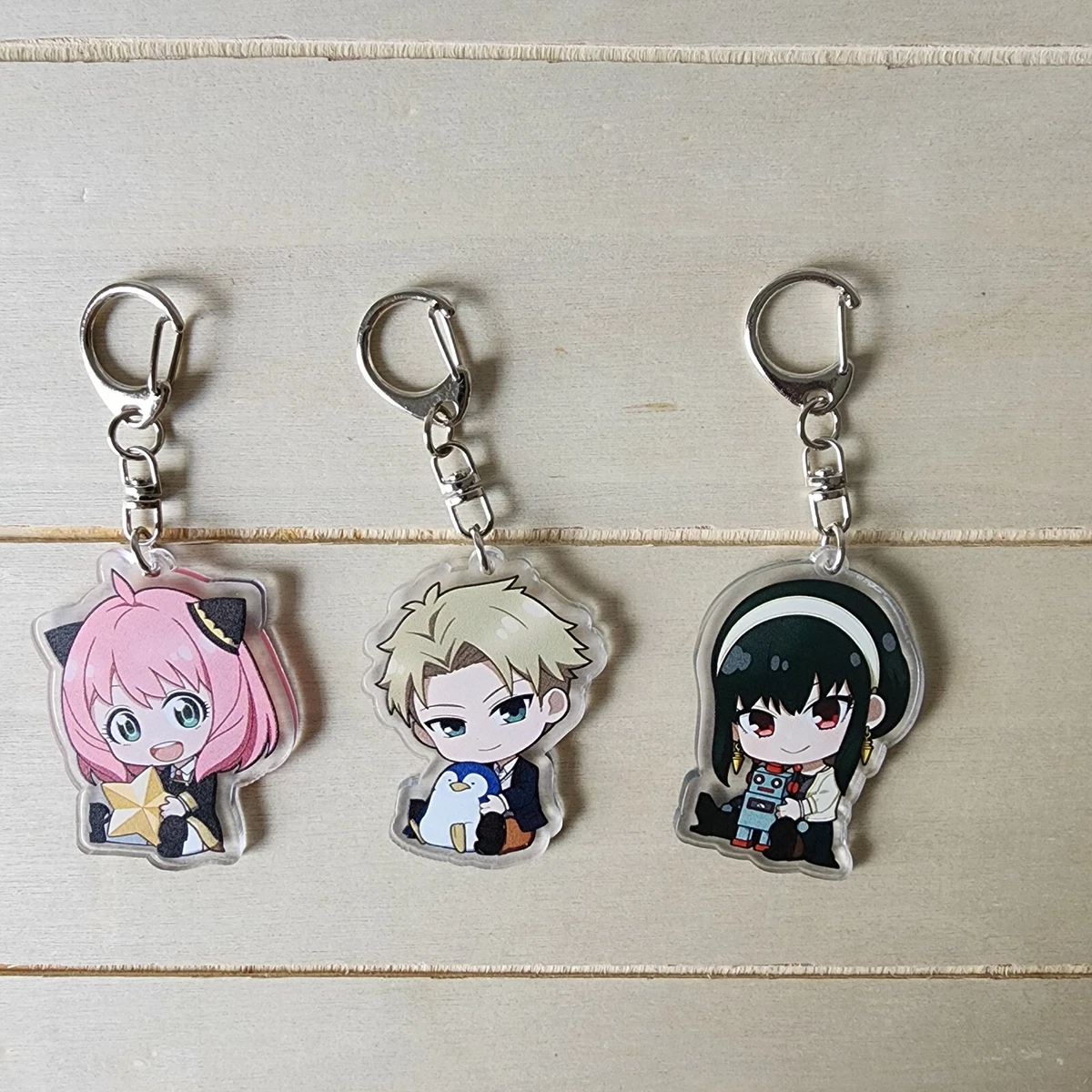 Set of 3 spy x family acrylic keychain bundle, Anya Forger, loid, yor US  seller