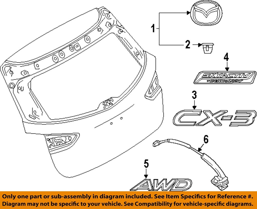 MAZDA OEM 16-21 CX-3 Lift Gate Exterior Trim-Ornament D11B51730 | eBay