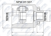 NPW-HY-507 Nty Gelenksatz, Antriebswelle FüR Hyundai,Kia