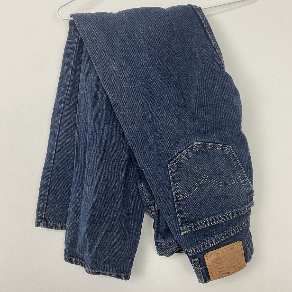 Vintage 90's Levi's 504 Mens Size W32 L32 Dark Blue Zip Straight