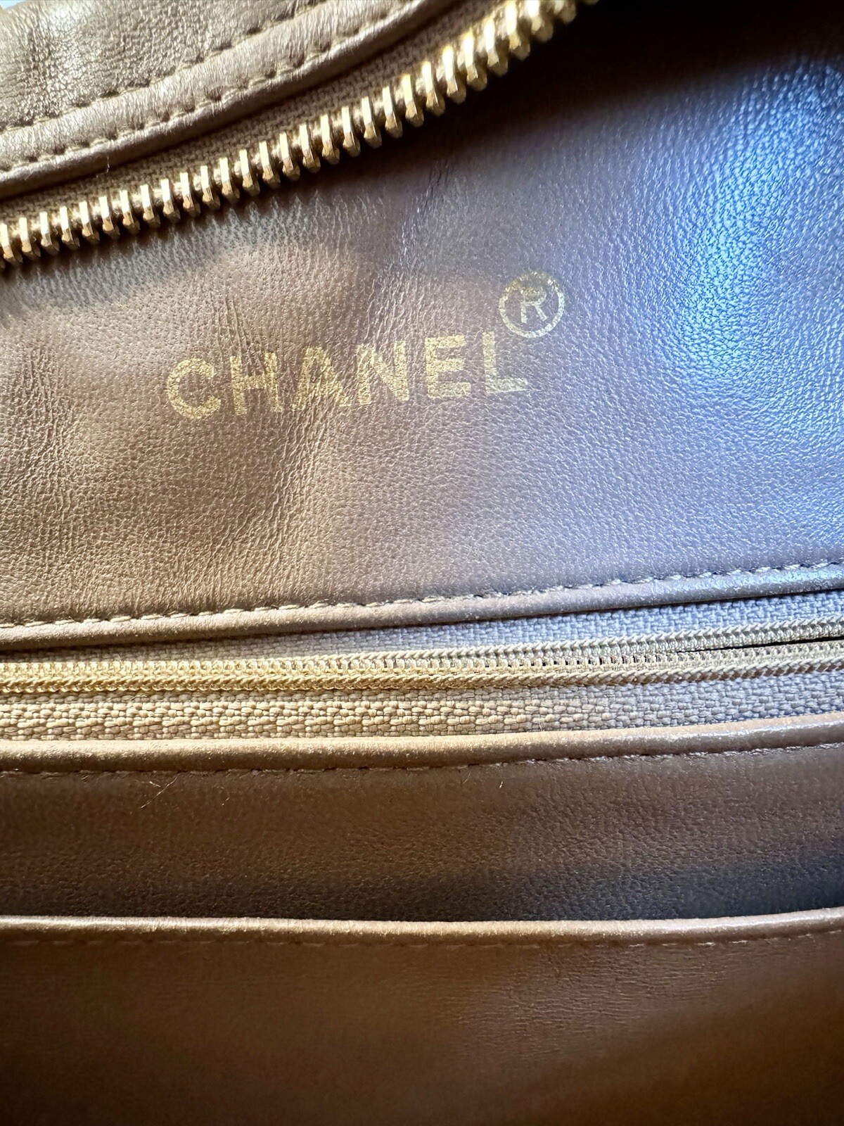 Chanel Vintage Tan Lambskin Chevron Shoulder Bag Chain Authentic 1980's GHW image 8
