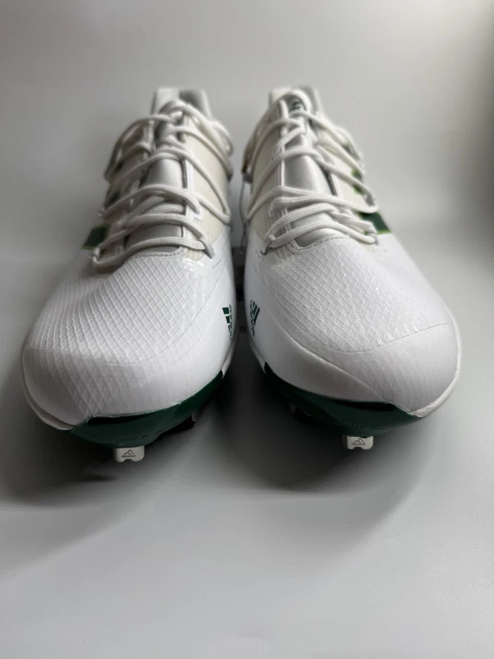 Tênis de beisebol Adidas masculino 13.5 ADIZERO AFTERBURNER 8 branco-tema verde H00973 - Imagem 2 de 4