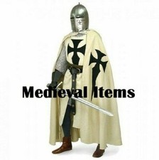Mittelalterliches Kreuzritterkostüm Ärmellose Tunika & Umhang für Herren...