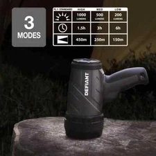 1000 Lumens LED Compact Rechargeable Spotlight with USB Cable w/ AC/DC Adapter