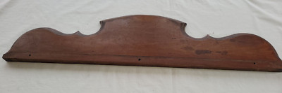 Antique Backsplash Walnut Solid Wood with Fancy Classic Curvy Top 31'' Long