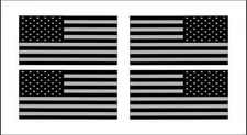 4 American Flags Black Ops Stealthy Vinyl Decals Stickers AR-15 Hard Hat Helmet