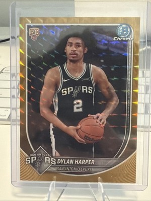 2025-26 Bowman Chrome Dylan Harper 2/50 RC Rookie Gold Refractor Jersey # Match