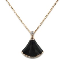 AUTH BVLGARI DIVAS' DREAM NECKLACE 360173 ONYX DIAMOND K18 ROSE GOLD WOMENS F/S