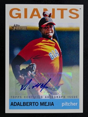 2013 Topps Heritage Minor League #ROA-AM Adalberto Mejia Real One AUTO Giants