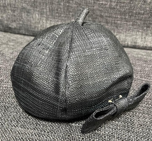 Jane Marple Straw Beret with Ribbon