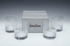 Rogaska Crystal 4 Glasses Double Old Fashion Highball Avenue Pattern With Box