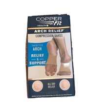 Copper Fit Copper Infused Arch Relief Compression 2 Bands Unisex *Damage Box*