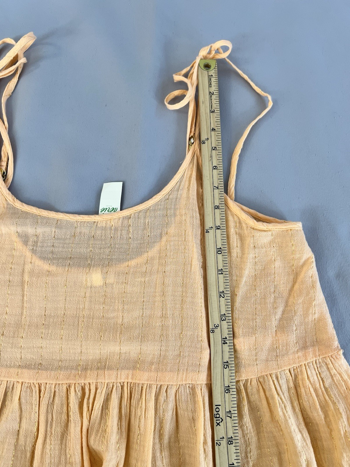 Aerie Dress Mango Hour Coverup XL Sundress Orange  Gold Metallic Gauze Fairy New thumbnail 6