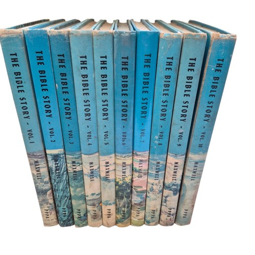The Bible Story Vol. 1-10 Books by Arthur S. Maxwell Hardcover Vintage Set Lot