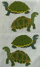 GREEN TURTLE Stickers(4pc) Mrs.Grossman's…Animal…Shell… Tortoises…Card Making…