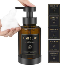 Foaming Soap Dispenser, Glass Foam Pump Soap Dispenser, Non-Slip Hand Soap Bottl