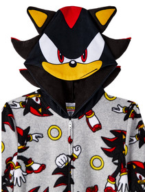 Shadow the Hedgehog Sonic One Piece Pajamas Union Suit Costume Christmas Sz 4-12