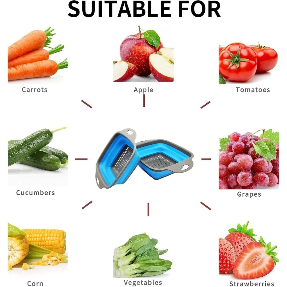Collapsible Silicone Colander Strainer - Thumbnail 5