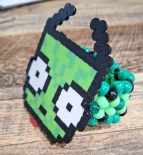 Kandi GIR Invader Zim X Cuff Bracelet Perler Pony Beads EDM- PLUR- EDC NEW