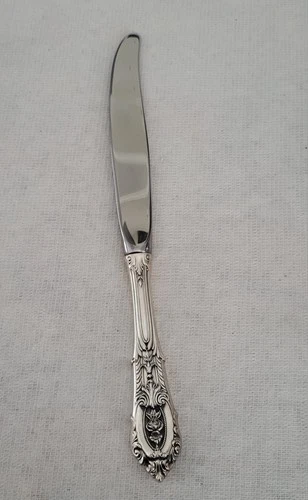 Vintage Wallace Sterling Silver Dinner Knife Pattern:Rose Point