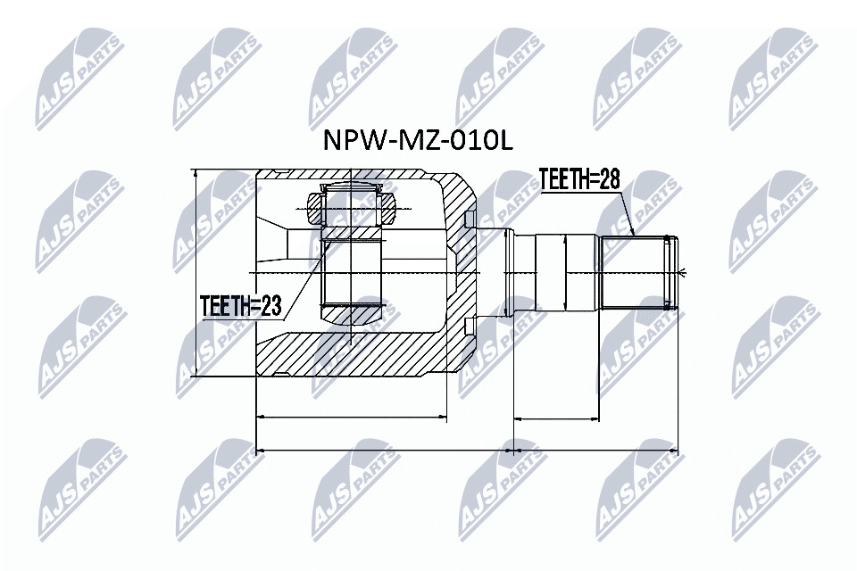 Front Left NTY OE NPW-MZ-010L Joint Kit, drive shaft for MAZDA