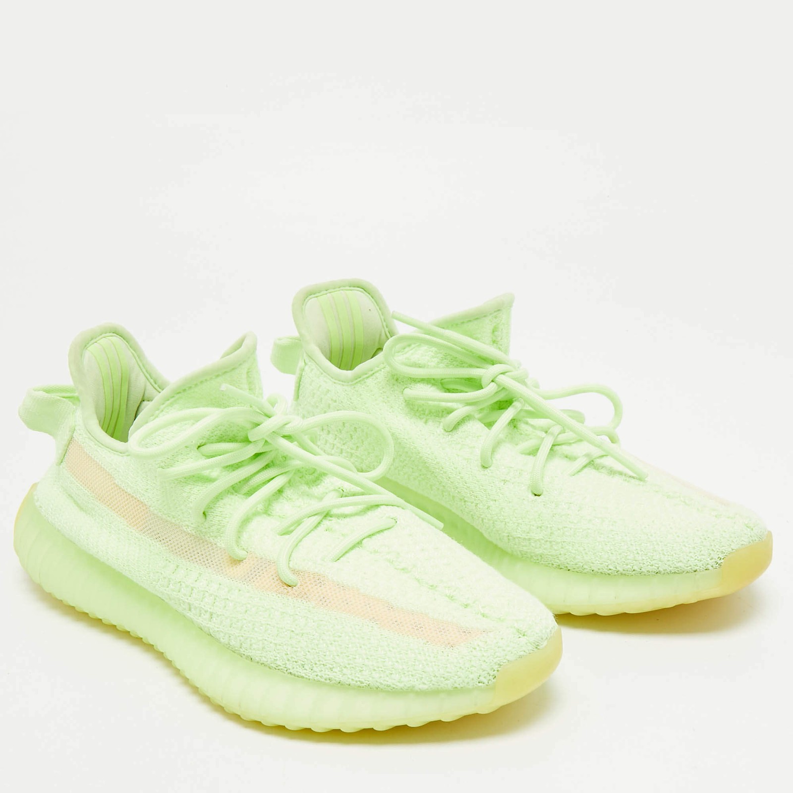 Yeezy x Adidas Boost 350 V2 Glow Size 41 13 Neon Green Knit Fabric Low Top image 4