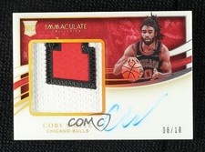 2019-20 Panini Immaculate Premium Gold 8/10 Coby White #PPA-CBW Patch Auto 3s8