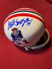 Steve Grogan Patriots Autographed Mini Helmet Beckett Authenticated