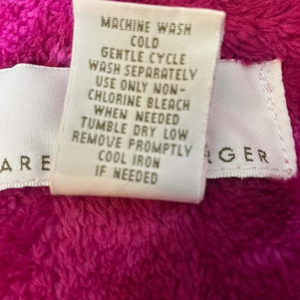 Bata Karen Neuburger Rosa Fucsia Felpa Floral con Cinturón Talla M Suave Acogedor Salón Foto 4 de 4