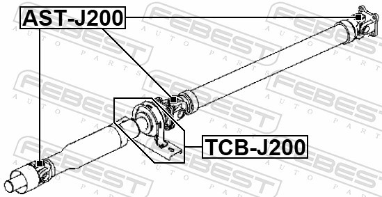 FEBEST TCB-J200 Bearing, propshaft centre bearing for DAIHATSU,TOYOTA