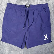 Playboy by Pacsun Mens Shorts Swim Trunks XL Purple Bunny Logo Athletic Lined
