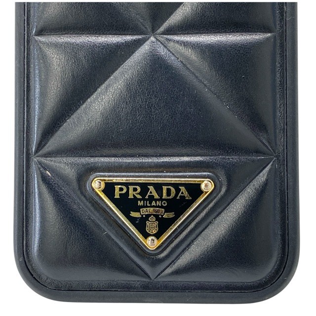 PRADA iPhone 14 Pro ケース PRADA iPhone 14 Pro Padded Case Quilted Leather NERO Black Logo
