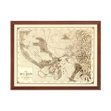 Old Map of Kern County, CA 1888 - Vintage California Art