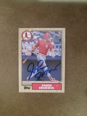 1987 TOPPS #211 JOHN MORRIS - Signed Autographed Card ST LOUIS CARDINALS MLB