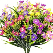 12 Bundles Artificial Flowers Lifelike UV Res...