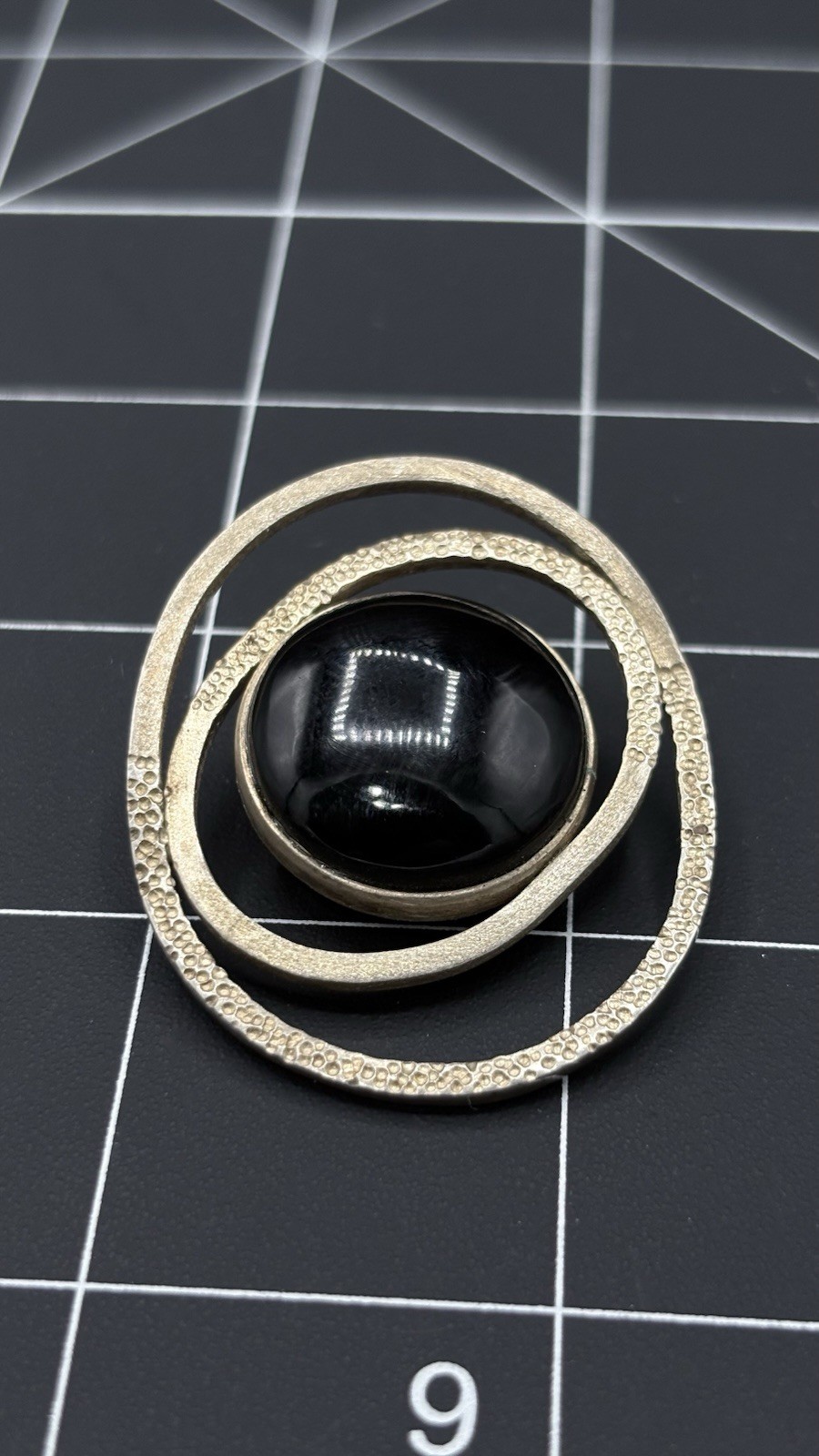 Large Chunky Statement 950 Silver Black Onyx Pend… - image 4