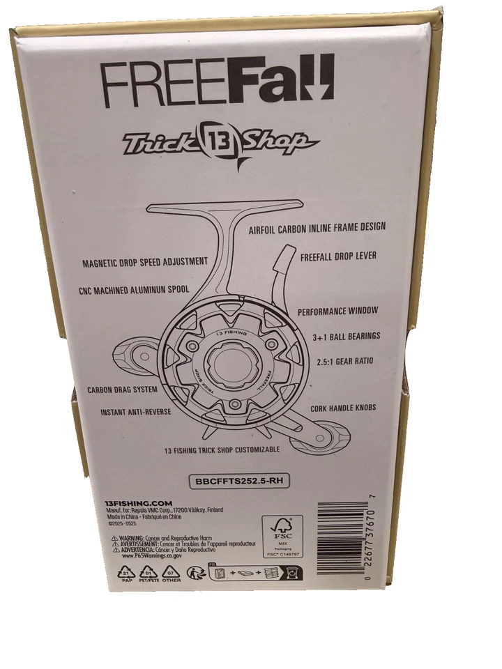13 CARRETE EN LÍNEA FISHING FREEFALL TRICK SHOP DIESTRO NUEVO EN CAJA Foto 3 de 4