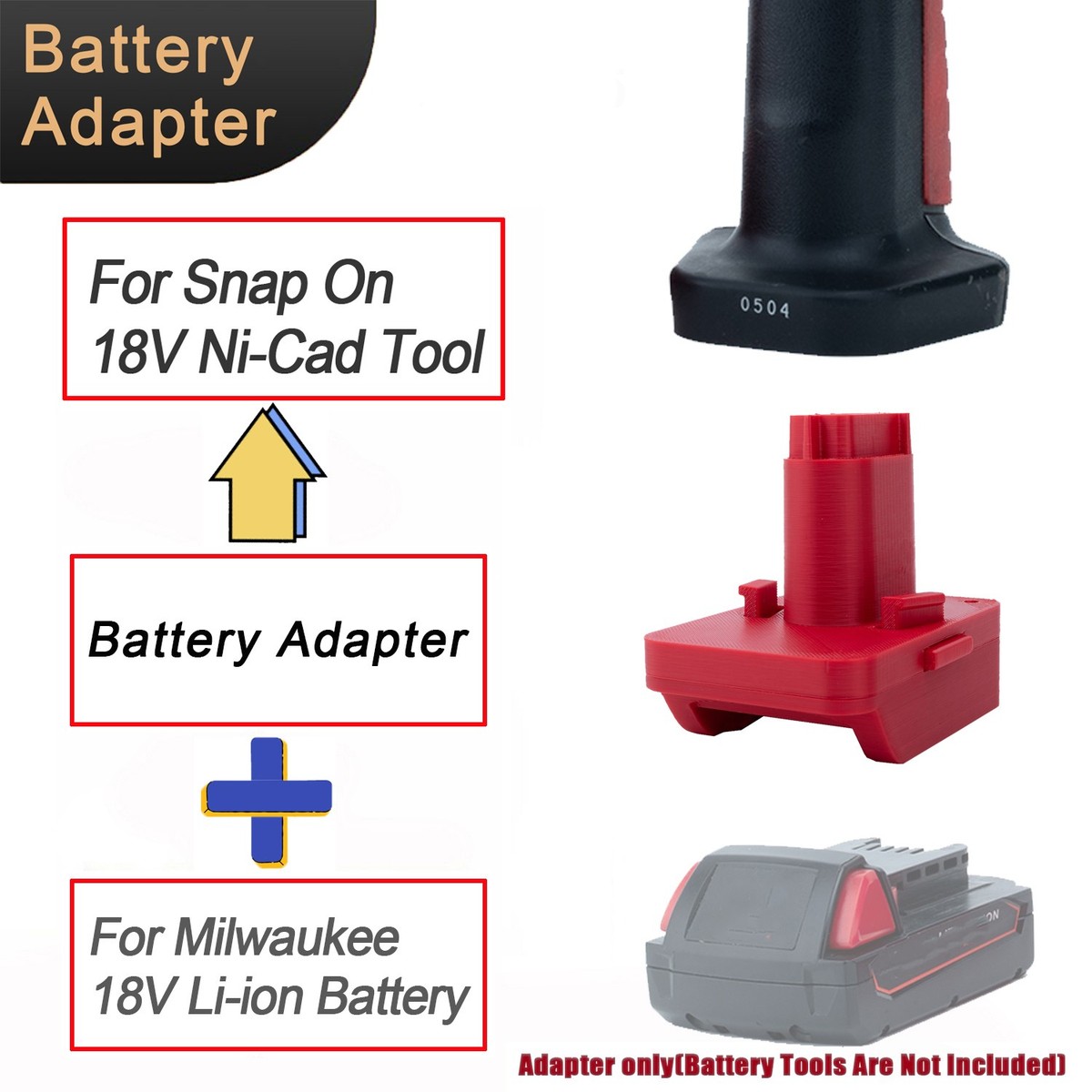 Adapter For Milwaukee 18V Li-Ion Battery Adapter To Fits Snap-On