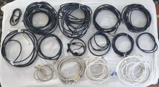Lot of 15 + Assorted Coax Coaxial Cable Old Used VCR Satellite TV Wire Cord HAM