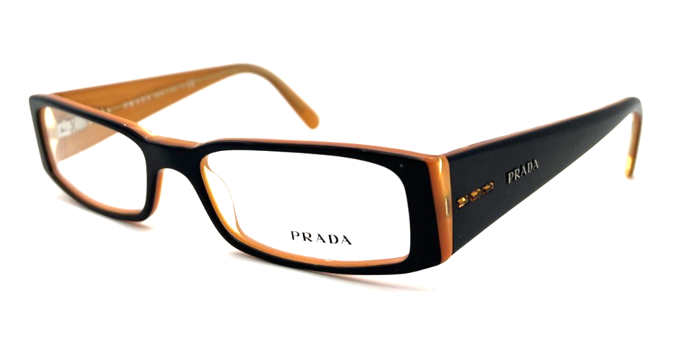 without tags PRADA VPR 10F 2BX1O1 BLACK ORANGE EYEGLASSES 51  display picture 2