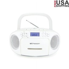 Portable CD Cassette Boombox AM FM Radio AUX Input LED Display Recording Player