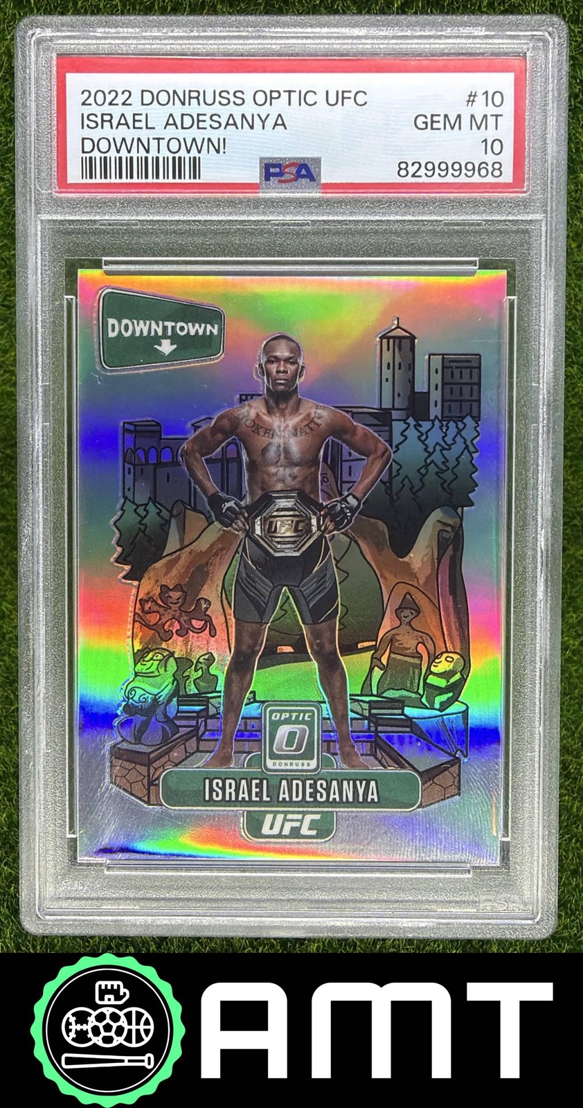 Israel Adesanya PSA 10 2022 Panini Donruss Optic UFC Downtown! SSP #10 9968 view 1
