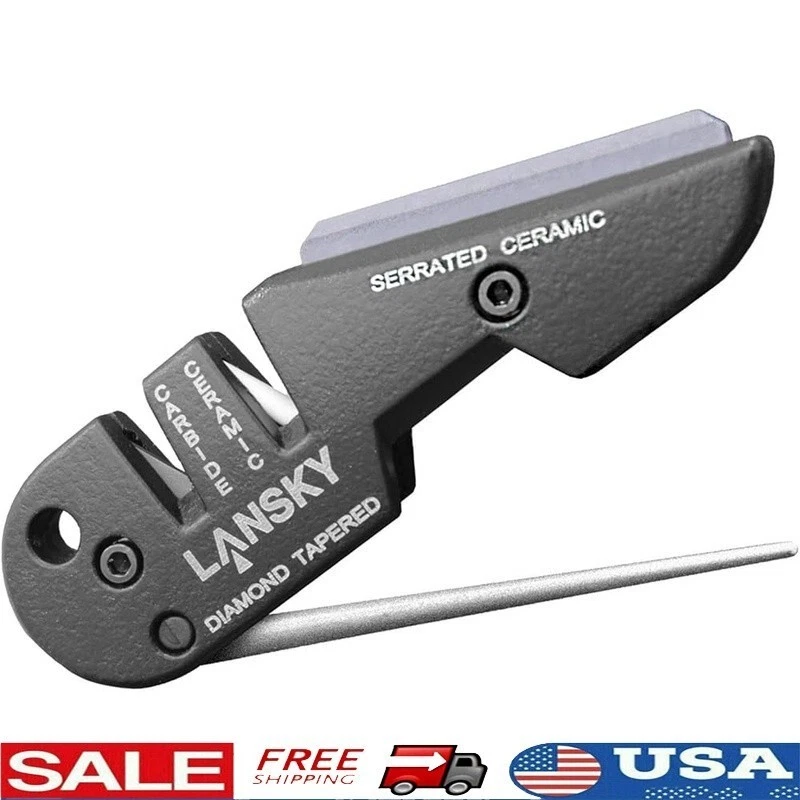 4in1 Pocket Knife Sharpener Tungsten Carbide Ceramic Diamond Serrated Tools New
