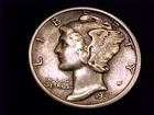 1937-S Mercury Dime,  Very Fine Grade