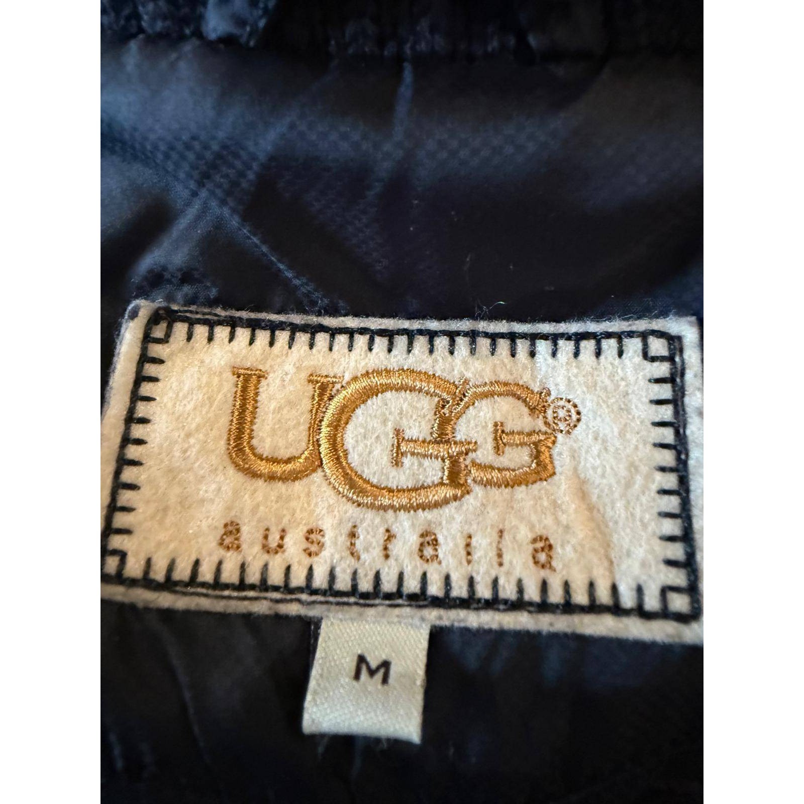 UGG Australia Women's Black Down Puffer Jacket Ribbed Knit Collar Sz M*Rare Find image 2